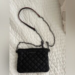 MZ Wallace Quilted Black Crossbody Bag with Chain Strap